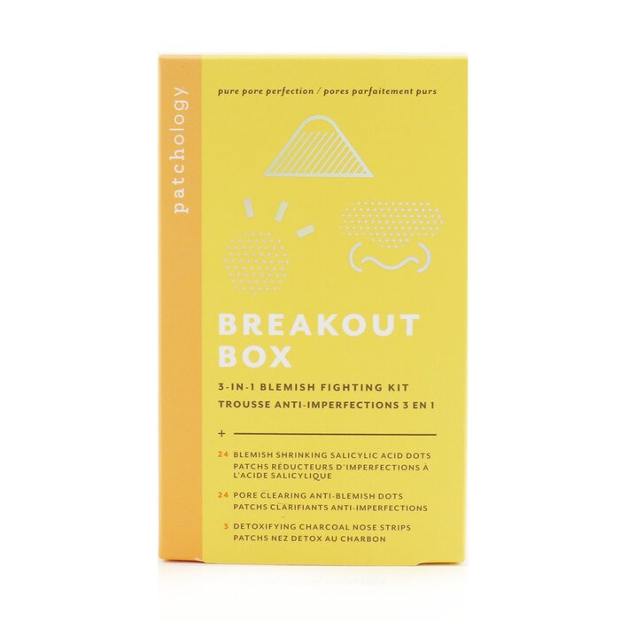 Patchology Breakout Box 3-IN-1 Blemish Fighting Kit: Blemish Shrinking Dots, Ant-Blemish Dots, Charcoal Nose Strips, Storage Sachets For Dots Picture ColorProduct Thumbnail