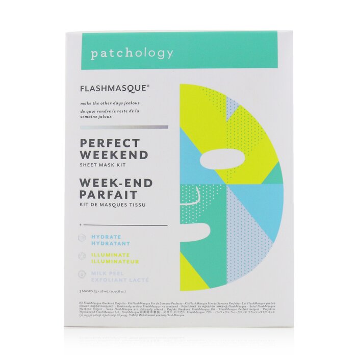 Patchology FlashMasque 5 Minute Sheet Mask - Perfect Weekend Sheet Mask Kit: (Hydrate, Illuminate, Milk Peel) 3pcsProduct Thumbnail