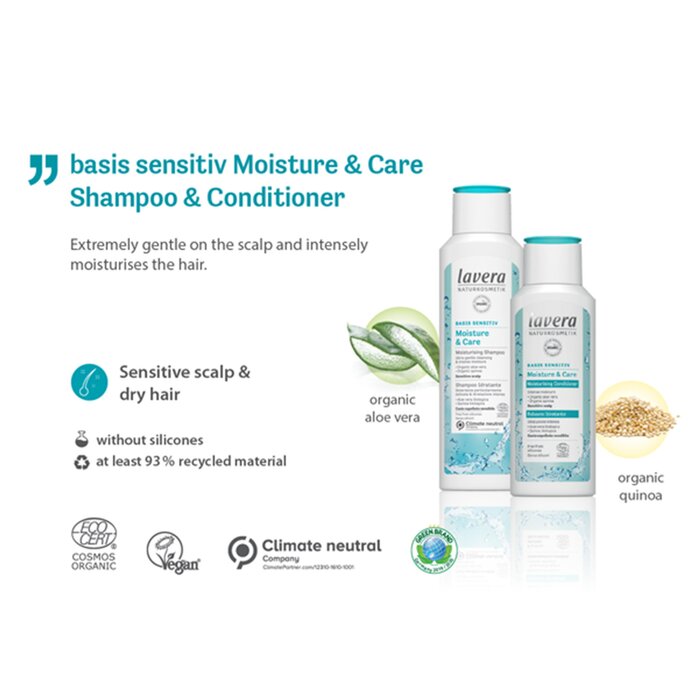 Lavera Basis Sensitiv Moisture & Care Moisturising Conditioner (Sensitive Scalp) 200ml/7ozProduct Thumbnail