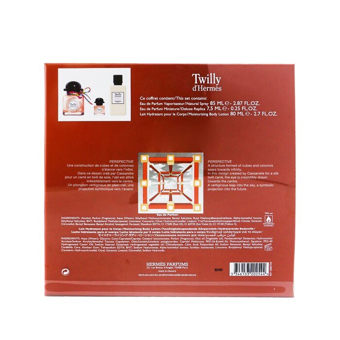 Hermes Twilly D'Hermes Coffret: Eau De Parfum Spray 85ml +Eau De Parfum 7.5ml + Body Lotion 80ml 3pcsProduct Thumbnail