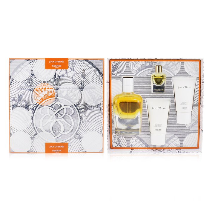 Hermes Jour D'Hermes Coffret: Eau De Parfum Spray 85ml/2.87oz + Eau De Parfum 7.5ml/0.25oz + Perfumed Body Lotion 30ml/1oz + Perfumed Bath And Shower Gel 30ml/1oz 4pcsProduct Thumbnail