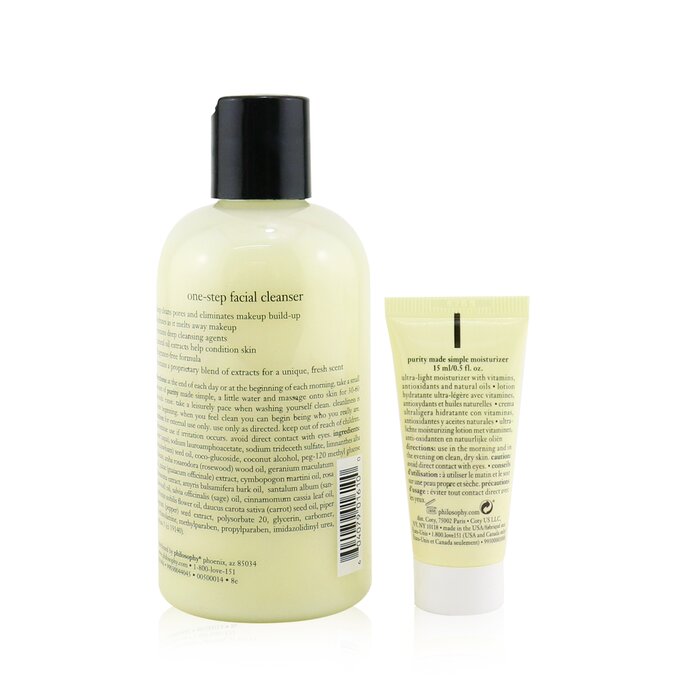 Philosophy The Purity Prep Set - Cleanse & Moisturize Duo: One-Step Facial Cleanser 236.6ml, Ultra-Light Moisturizer 15ml 2pcsProduct Thumbnail