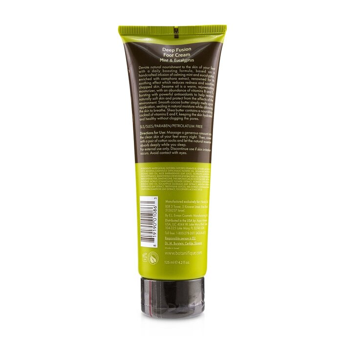 Botanifique Deep Fusion Foot Cream - Mint & Eucalyptus (Exp. Date: 12/2020) 125ml/4.2ozProduct Thumbnail