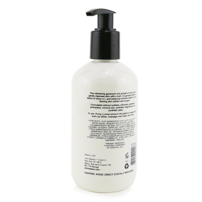 John Masters Organics Body Wash With Geranium & Grapefruit 236ml/8ozProduct Thumbnail