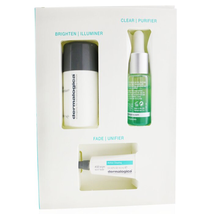 Dermalogica Kit Clear & Brighten: Microfoliante Diario 13g + Age Bright Suero Limpiador 10ml + Age Bright Desvanecedor de Manchas 6ml 3pcsProduct Thumbnail