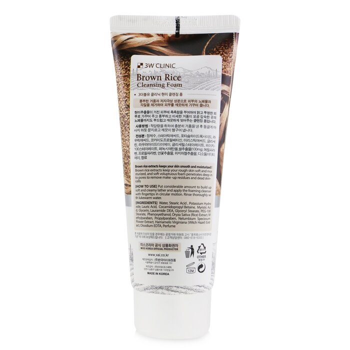 3W Clinic Cleansing Foam - Brown Rice (Unboxed) 100ml/3.38ozProduct Thumbnail