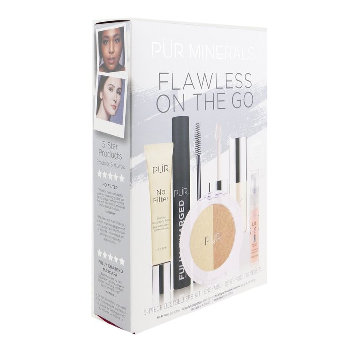 PUR (PurMinerals) Flawless On The Go 5 Piece Bestsellers Kit (1x Mini Primer, 1x Mascara, 1x Mineral Glow, 1x Mini Lip Oil, 1x Mini Mist) 5pcsProduct Thumbnail