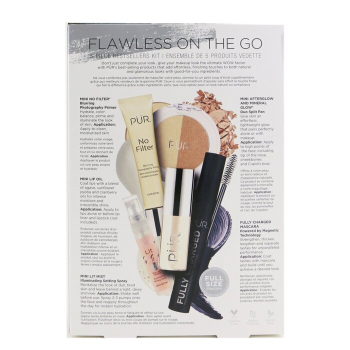 PUR (PurMinerals) Flawless On The Go 5 Piece Bestsellers Kit (1x Mini Primer, 1x Mascara, 1x Mineral Glow, 1x Mini Lip Oil, 1x Mini Mist) 5pcsProduct Thumbnail