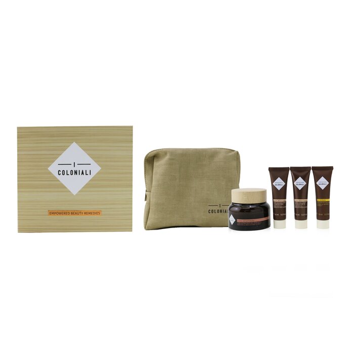I Coloniali The Potion Of Radiance Set With Pouch: 1x Hydra Brightening - Long Lasting Moisture Cream SPF 15 - 50ml/1.7oz + 1x Hydra Brightening - Perfecting Light Emulsion SPF 15 - 10ml/0.3oz + 1x Hydra Brightening - Pure Radiance Rich Cleansing Milk - 10ml/0.3oz + 1x Age Recover - Replumping Rich Mask ... 4pcs+1bagProduct Thumbnail
