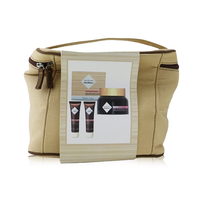 I Coloniali Empowered Beauty Remedies Travel Set With Bag: 1x Hydra Brightening - Long Lasting Moisture Cream SPF 15 - 50ml/1.7oz + 2x Hydra Brightening - Pure Radiance Rich Cleansing Milk - 10ml/0.3oz + 1x bag - סט נסיעות 3pcs+1bagProduct Thumbnail