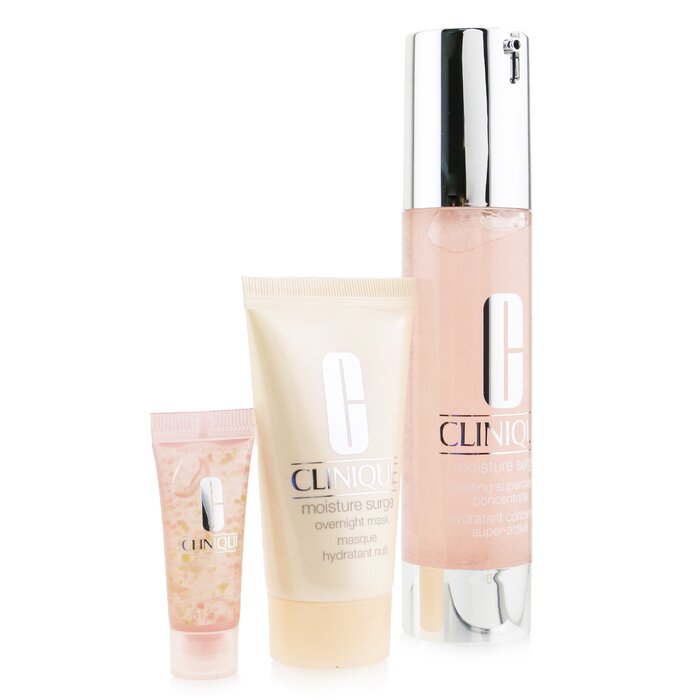Clinique 倩碧 Skincare Specialists Supercharged Hydration Set: Moisture Surge Concentrate+ Overnight Mask+ Eye 96-Hr (Box Slightly Damaged) 3pcsProduct Thumbnail