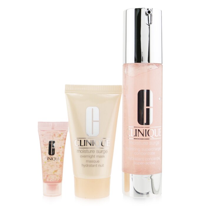 Clinique 倩碧 Skincare Specialists Supercharged Hydration Set: Moisture Surge Concentrate+ Overnight Mask+ Eye 96-Hr (Box Slightly Damaged) 3pcsProduct Thumbnail
