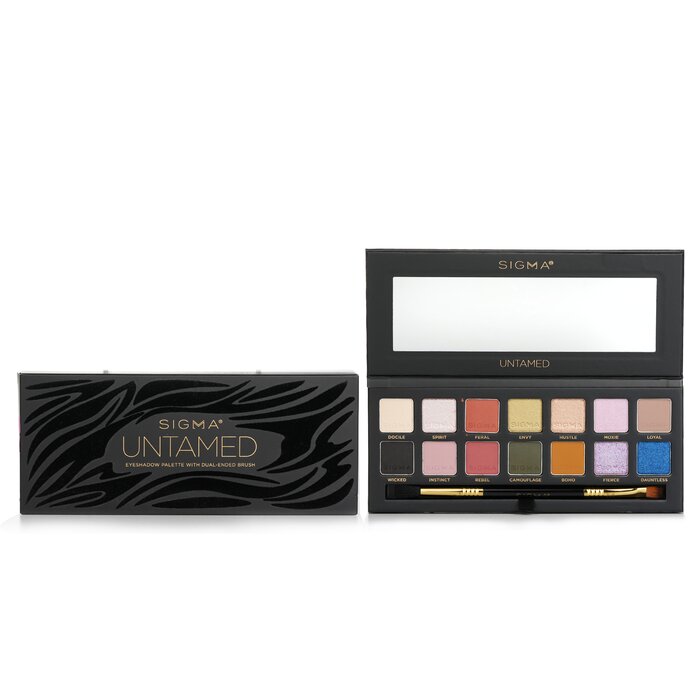 Sigma Beauty Untamed Eyeshadow Palette With Dual Ended Brush (14x Eyeshadow + 1x Dual Ended Brush) 19.32g/0.68ozProduct Thumbnail