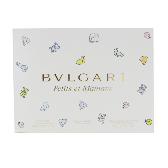 Bvlgari Petits Et Mamans Coffret: Eau De Toilette Spray 100ml/3.4oz + Gentle Body Lotion 75ml/2.5oz + Toiletry Pouch 2pcs+1PouchProduct Thumbnail