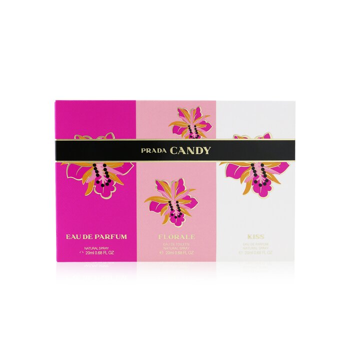 Prada Candy Coffret: Candy Eau De Parfum Spray, Candy Kiss Eau De Parfum Spray, Candy Florale Eau De Toilette Spray 3x20ml/0.68ozProduct Thumbnail