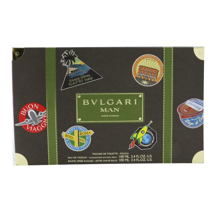 Bvlgari Man Wood Essence Coffret: Eau De Parfum Spray 100ml/3.4oz + After Shave Balm 100ml/3.4oz + Pouch 2pcs+PouchProduct Thumbnail