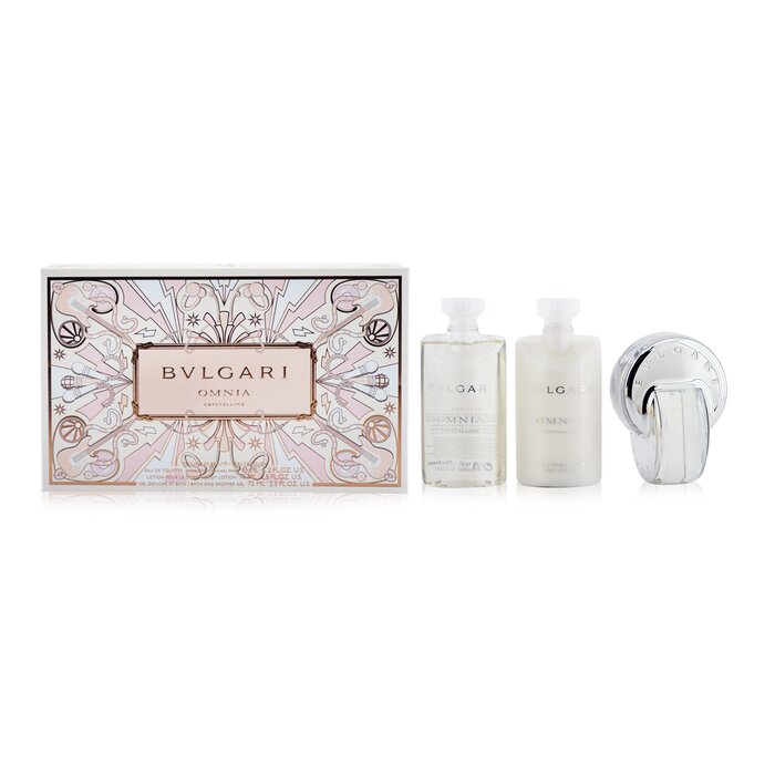 Bvlgari Omnia Crystalline Coffret: Eau De Toilette Spray 65ml/2.2oz + Body Lotion 75ml/2.5oz + Bath And Shower Gel 75ml/2.5oz + Pouch 3pcs+PouchProduct Thumbnail