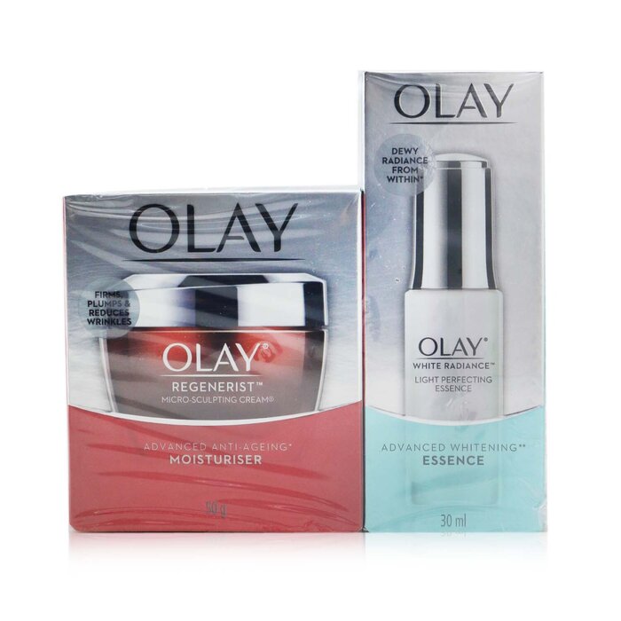 Olay Anti-Aging & Radiance Duo Set: White Radiance Light Perfecting Essence 30ml + Regenerist Advanced Anti-Ageing Moisturiser 50g 2pcsProduct Thumbnail