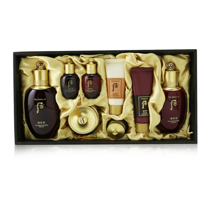 Whoo (The History Of Whoo) Jinyulhyang Essential Revitalizing Set: Balancer (150ml+20ml) + Emulsion (110ml+20ml) + Cream 30ml + Eye Cream 4ml + Cleansing Foam 40ml + Purifying Mask 30ml - מארז לטיפוח העור 8pcsProduct Thumbnail