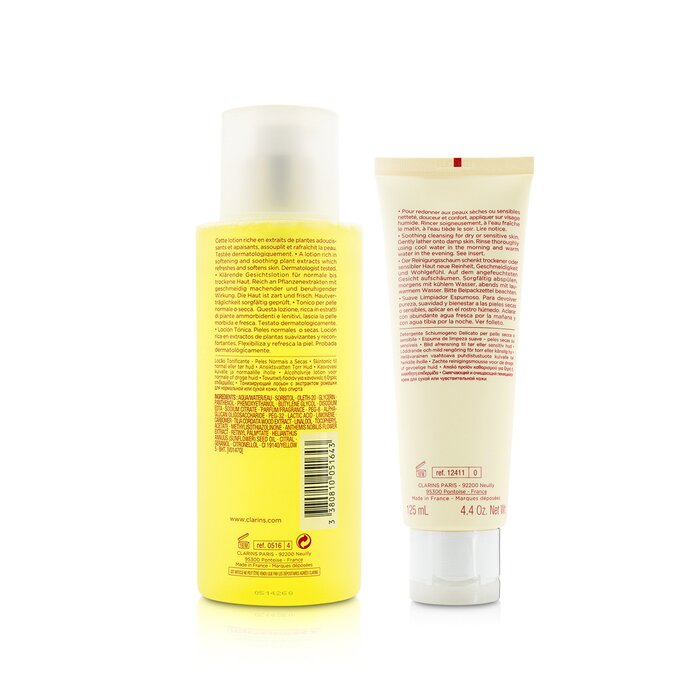 Clarins Toning Lotion with Camomile Normal or Dry Skin 400ml + Gentle Foaming Cleanser with Shea Butter Dry or Sensitive Skin 125ml 2pcsProduct Thumbnail