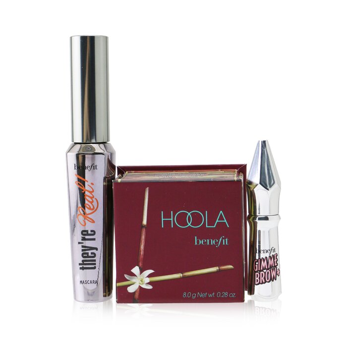 Benefit Bestsellers On Board Set: Hoola Matte Powder Bronzer 8g + They're Real! Mascara 8.5g + Mini Gimme Brow Gel 1.5g 3pcsProduct Thumbnail