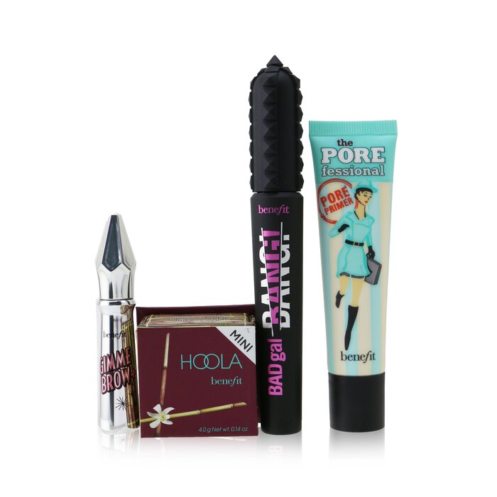 Benefit Fast Lane To Fab Set: The POREfessional Face Primer 22ml + Gimme Brow+ Volumizing Fiber Gel 3g + BADgal BANG! Volumizing Mascara 8.5g + Mini Hoola Matte Powder Bronzer 4pcsProduct Thumbnail