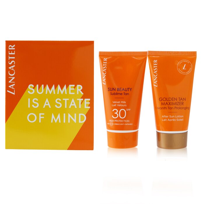 Lancaster Summer Is A State of Mind Set: 1x Sun Beauty Sublime Tan Velvet Milk SPF 30 - 50ml/1.7oz + 1x Golden Tan Maximizer After Sun Lotion - 50ml/1.7oz 2pcsProduct Thumbnail