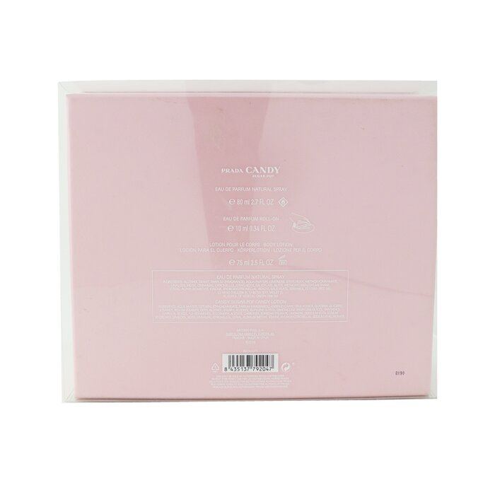 Prada Candy Sugar Pop Coffret: Eau De Parfum Spray 80ml/2.7oz + Body Lotion 75ml/2.5oz + Roll-On 10ml/0.34oz 3pcsProduct Thumbnail