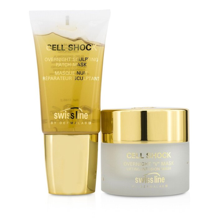 Swissline Cell Shock Overnight &quot;V&quot; Mask: Sculpting Patch-Mask 35ml/1.17oz + Lifting Infusion-Mask 30ml/1oz (Exp. Date 05/2021) 2pcsProduct Thumbnail