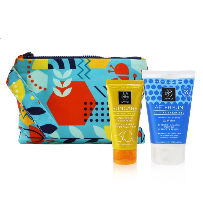 Apivita Suncare Gift Set: Oil Balance Face Cream (Immortelle & 3D Pro-Algae) SPF30 50ml + After Sun Cooling Cream-Gel 100ml 2pcs+1pouchProduct Thumbnail