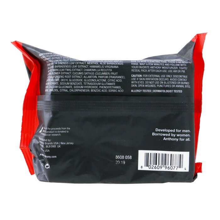 Anthony Logistics For Men Glycolic Exfoliating & Resurfacing Wipes (Box Slightly Damaged) 30wipesProduct Thumbnail