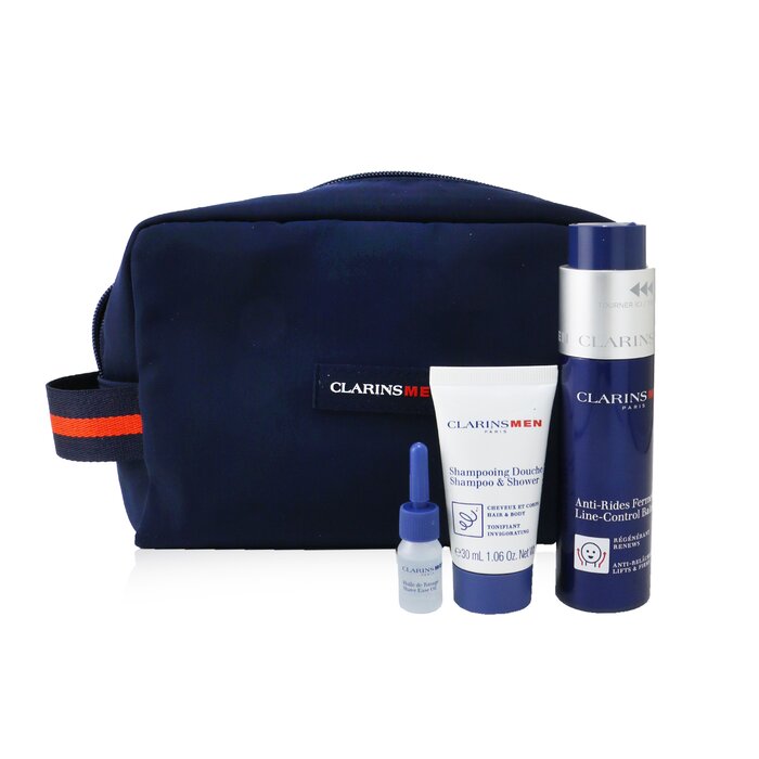 Clarins Men Expert Firming Essentials Set: Line-Control Balm 50ml + Shampoo & Shower 30ml + Shave Ease oil 3ml 3pcs+1pouchProduct Thumbnail