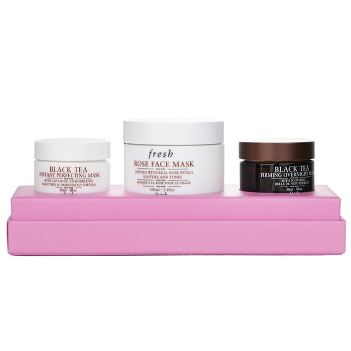 Fresh Face Mask Set: 1x Rose Face Mask - 100ml/3.3oz + 1x Black Tea Firming Overnight Mask - 30ml/1oz + 1x Black Tea Instant Perfecting Mask - 30ml/1oz 3pcsProduct Thumbnail