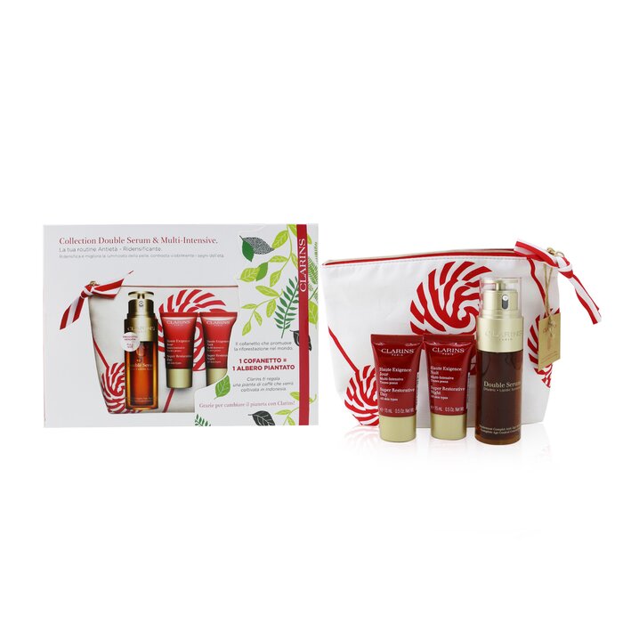 Clarins Double Serum & Super Restorative Collection: Double Serum 50ml+ Super Restorative Day 15ml+ Super Restorative Night 15ml+ Bag - אוסף סרומים 3pcs+1bagProduct Thumbnail