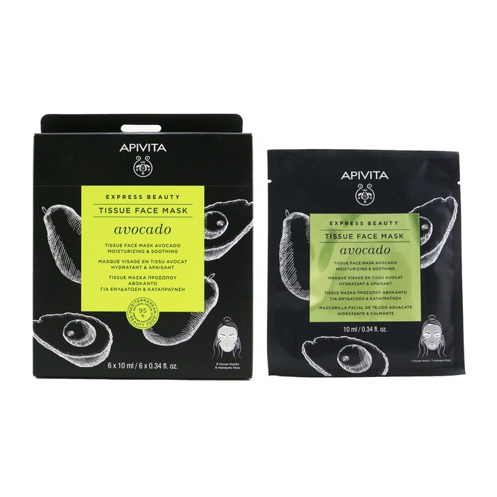 Apivita Express Beauty Tissue Face Mask with Avocado (Moisturizing & Soothing) 6x10ml/0.34ozProduct Thumbnail