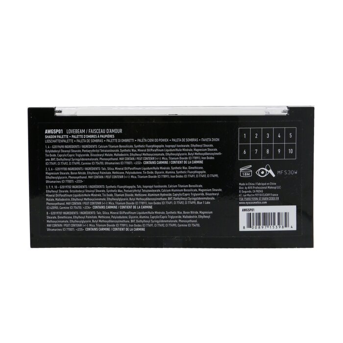 NYX Away We Glow Shadow Palette (10x Eyeshadow) 10x1g/0.03ozProduct Thumbnail