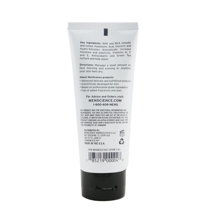 Menscience - Advanced Face Lotion (Box Slightly Damaged) 100ml/3.4oz ...