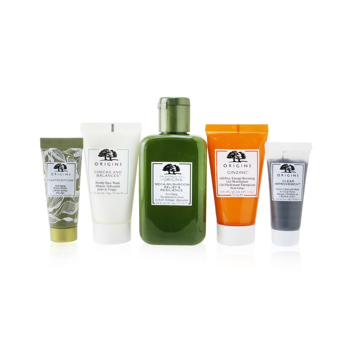 Origins Best Sellers Best Skin 5-Pieces Set: Soothing Treatment Lotion 100ml + Gel Moisturizer 30ml + Face Wash 30ml + Serum 15ml + Charcoal Mask 15ml 5pcs+1bagProduct Thumbnail