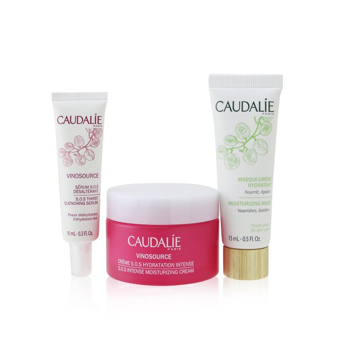 Caudalie Vinosource Intense Hydration S.O.S Set: Moisturizing Cream 50ml+ S.O.S Thirst-Quenching Serum 10ml+ Moisturizing Mask 15ml 3pcsProduct Thumbnail