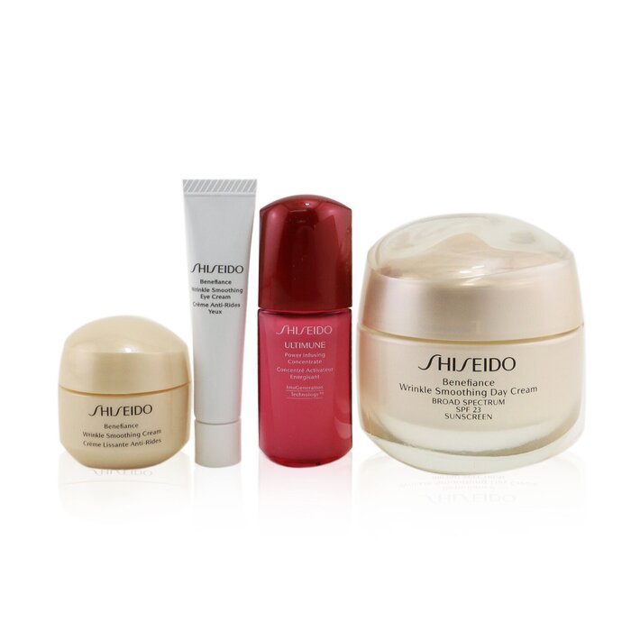 Shiseido Smooth Skin Sensations Set: Benefiance Day Cream SPF23 50ml + Ultimune Concentrate 10ml + Benefiance Smoothing Cream 15ml + Benefiance Eye Cream 5ml  4pcsProduct Thumbnail