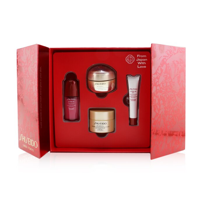 Shiseido Velvety Eye Delights Set: Benefiance Eye Cream 15ml + Ultimune Concentrate 10ml + Benefiance Day Cream SPF 23 30ml + Ultimune Eye Concentrate 5ml - סט לעיניים 4pcsProduct Thumbnail