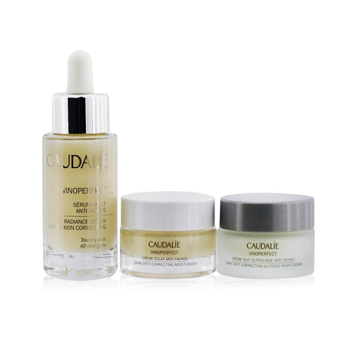 Caudalie The Cult (Vinoperfect) Anti-Dark Spot Routine Set: Radiance Serum 30ml+Correcting Moisturizer 15ml+Glycolic Night Cream 15ml 3pcsProduct Thumbnail