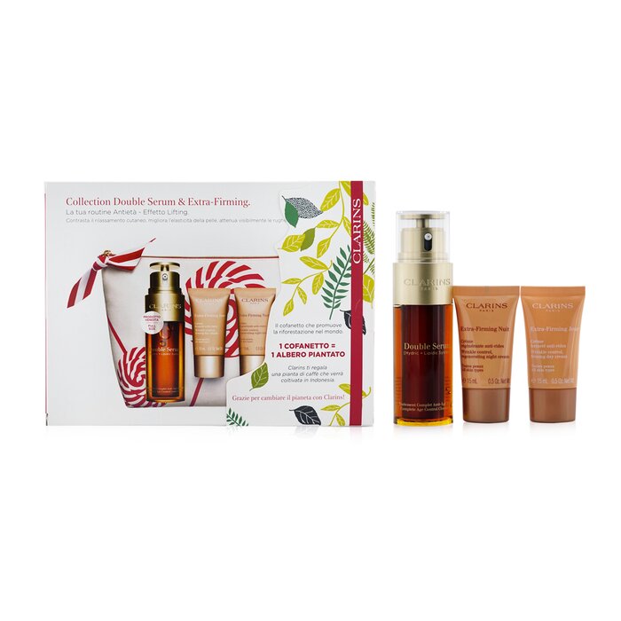 Clarins Set Double Suero Extra-Edición: Doble Suero 50ml + Crema de Día Extra-Reafirmante 15ml + Crema de Noche 15ml + Bag 3pcs+1bagProduct Thumbnail