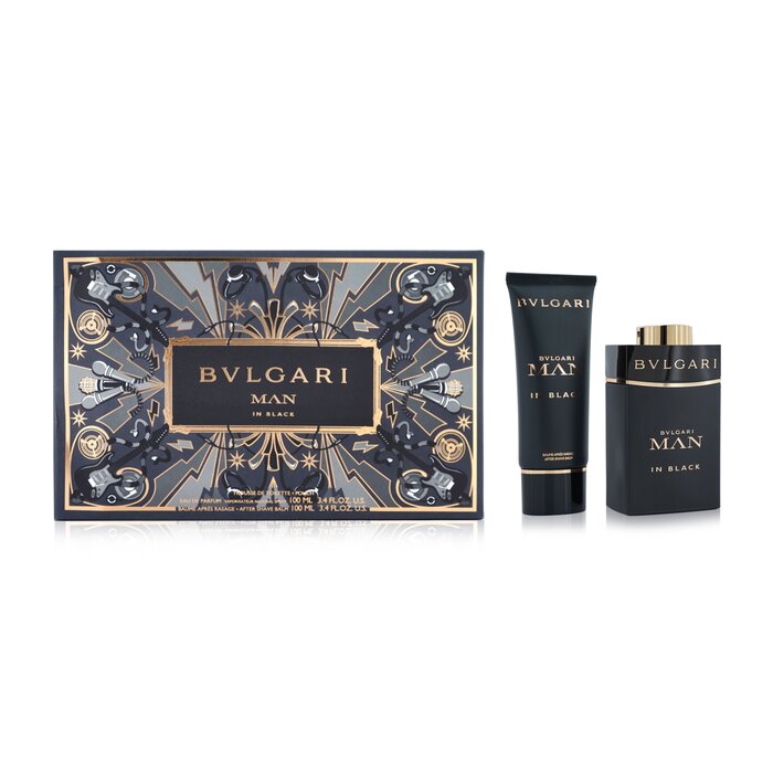 Bvlgari In Black Coffret: Eau De Parfum Spray 100ml/3.4oz + After Shave Balm 100ml/3.4oz + Pouch 2pcs+PouchProduct Thumbnail