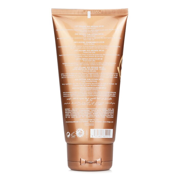 Thalgo غسول شمسي Age Defence SPF 30 حماية من الأشعة فوق البنفسجية (أ) و(ب) للجسم (حماية فائقة) 150ml/5.07ozProduct Thumbnail