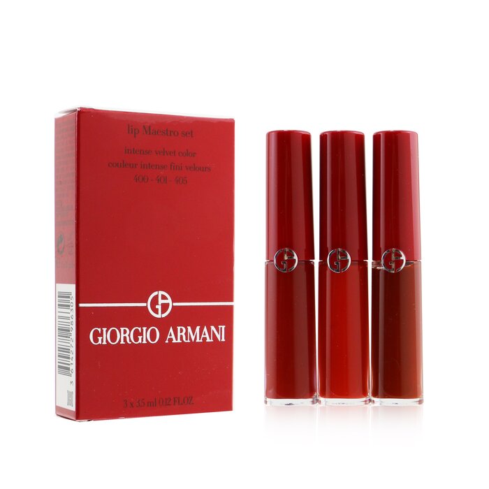 Giorgio Armani Set Lip Maestro Color Aterciopelado Intenso (3x Mini Pintalabios Líquido) 3x3.5ml/0.12ozProduct Thumbnail