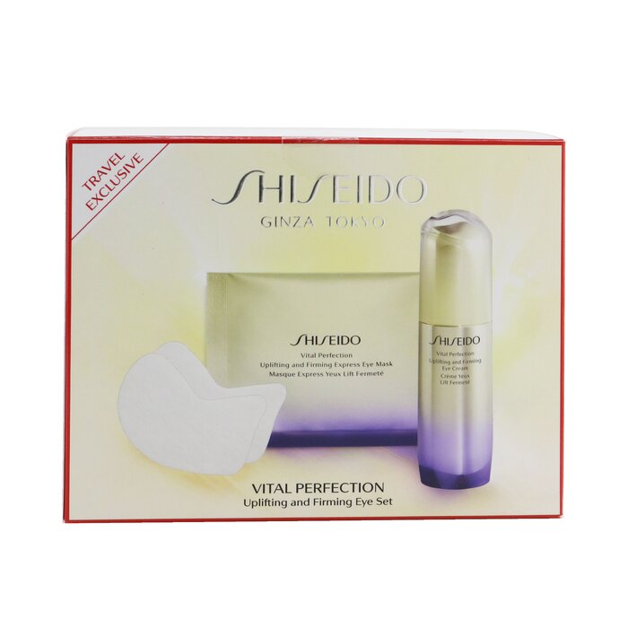 Shiseido Vital Perfection Uplifting & Firming Eye Set: Eye Cream 15ml + Eye Mask 12pairs 2pcsProduct Thumbnail