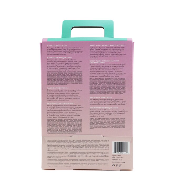 Patchology Getaway Plan Weekend(ER) Skincare Kit: Illuminating Eye Gels + Aromatherapy Eye Gels + Hydrate Sheet Mask + lluminate Sheet Mask 4pcsProduct Thumbnail