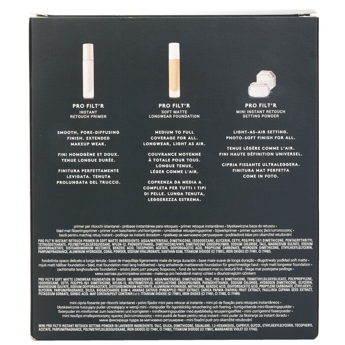 Fenty Beauty by Rihanna Pro Filt'R Soft Matte Complexion Kit: Foundation 32ml + Primer 32ml + Instant Retouch Setting Powder 7.8g 3pcsProduct Thumbnail