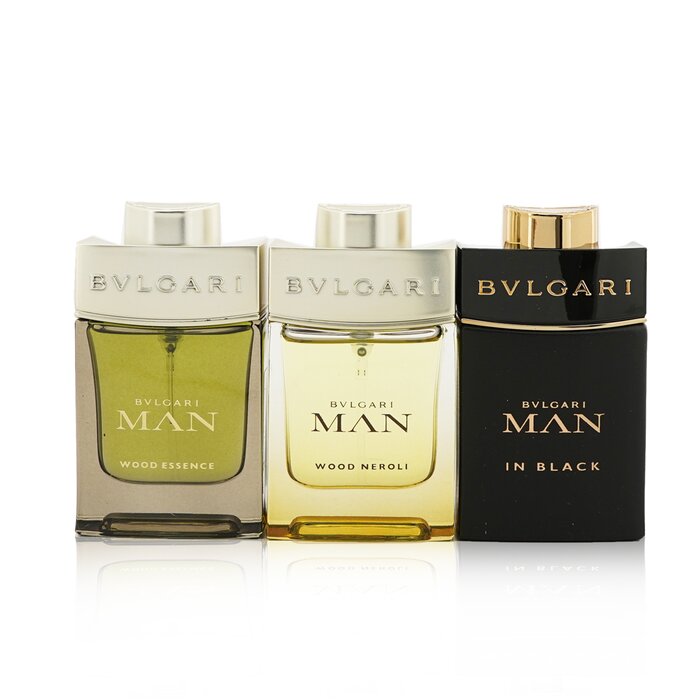 Bvlgari Man Coffret: In Black Eau De Parfum Spray + Wood Neroli Eau De Parfum Spray + Wood Essence Eau De Parfum Spray 3x15ml/0.5ozProduct Thumbnail